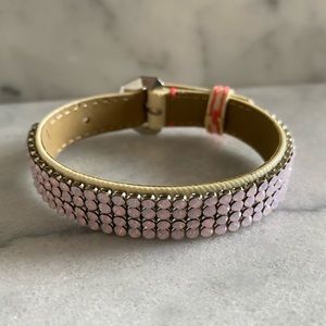 Swarovski Crystal & Leather Bracelet in light pink